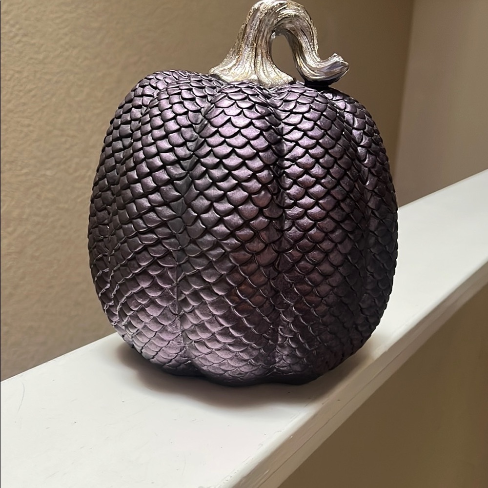 Rachel Zoe Purple Scaled Pumpkin Decor